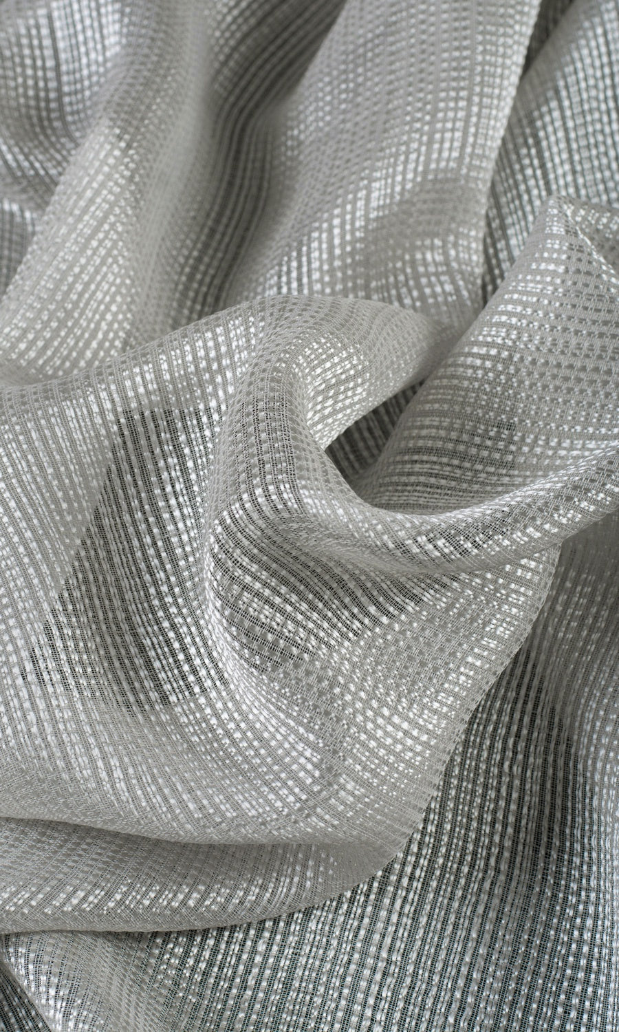 Woven Striped Sheer Free Fabric Material Sample (Grey)
