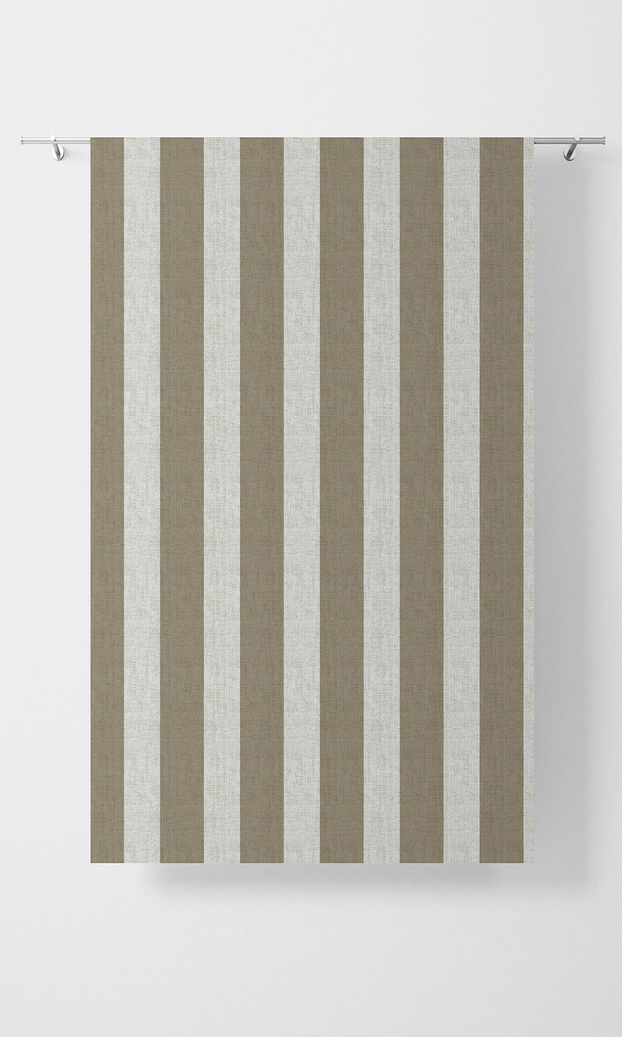Modern Striped Window Treatments Fabric By the Metre (Brown/ White)
