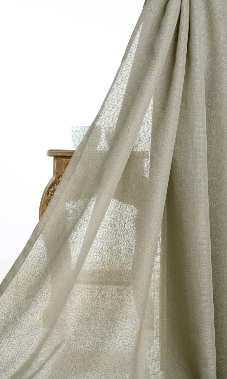 Sheer Home Décor Fabric By the Yard (Taupe Grey)