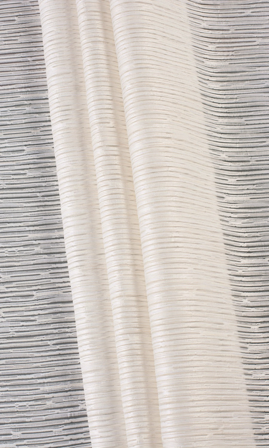 Striped Sheer Fabric By the Yard for Curtains & Drapes (Cream)