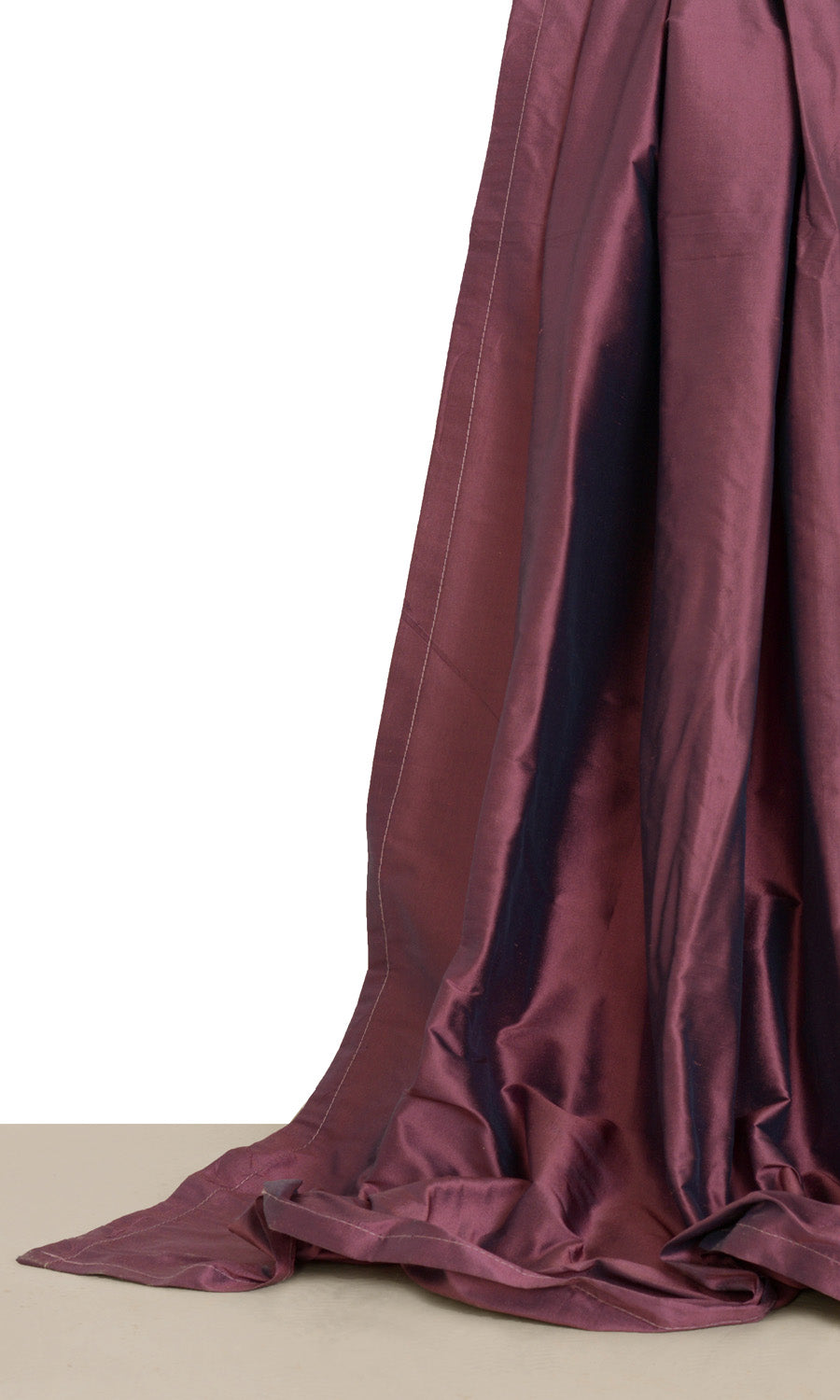 Shantung Silk Window Treatments Fabric By the Yard (Wine Purple)