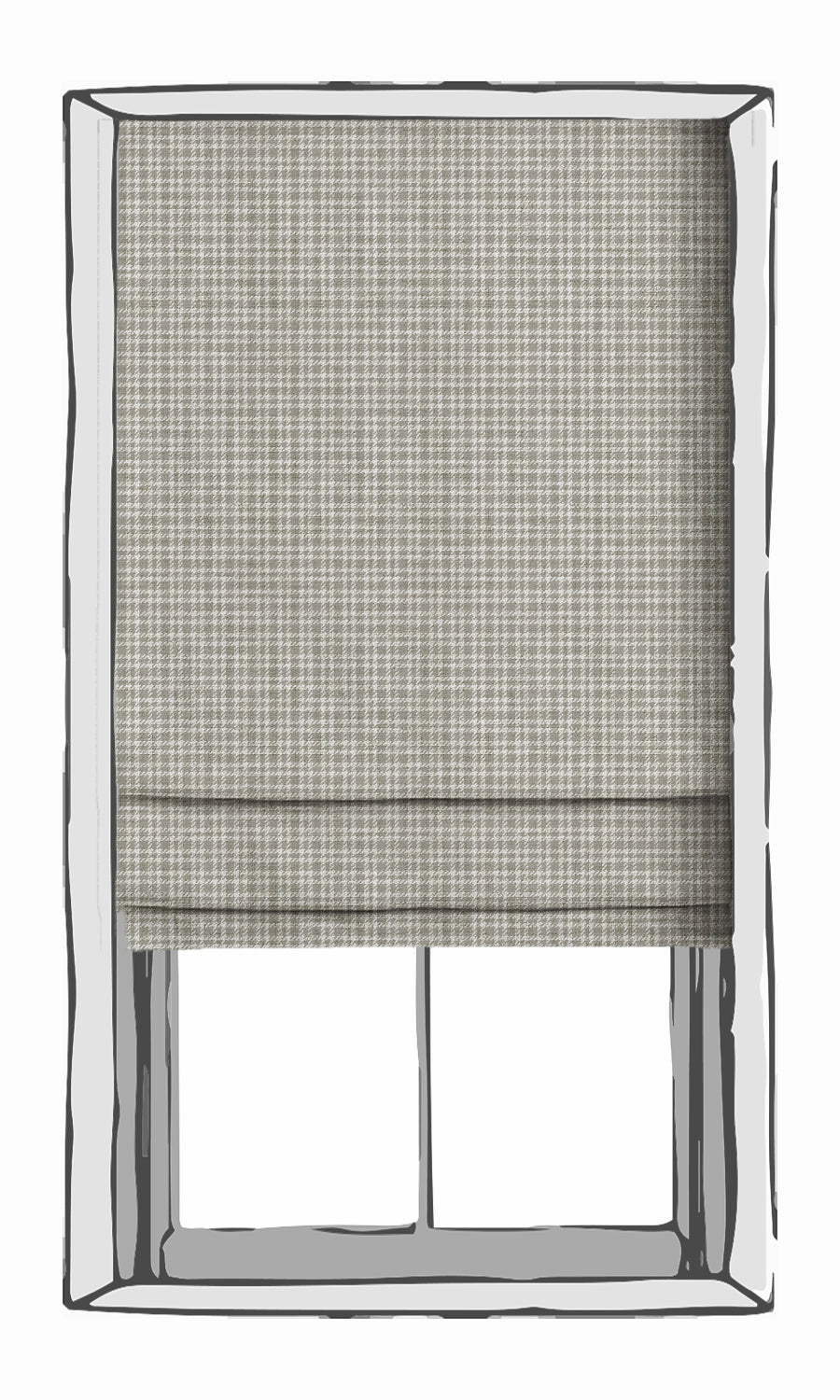 Check Patterned Fabric Material By the Metre (Grey/ White)