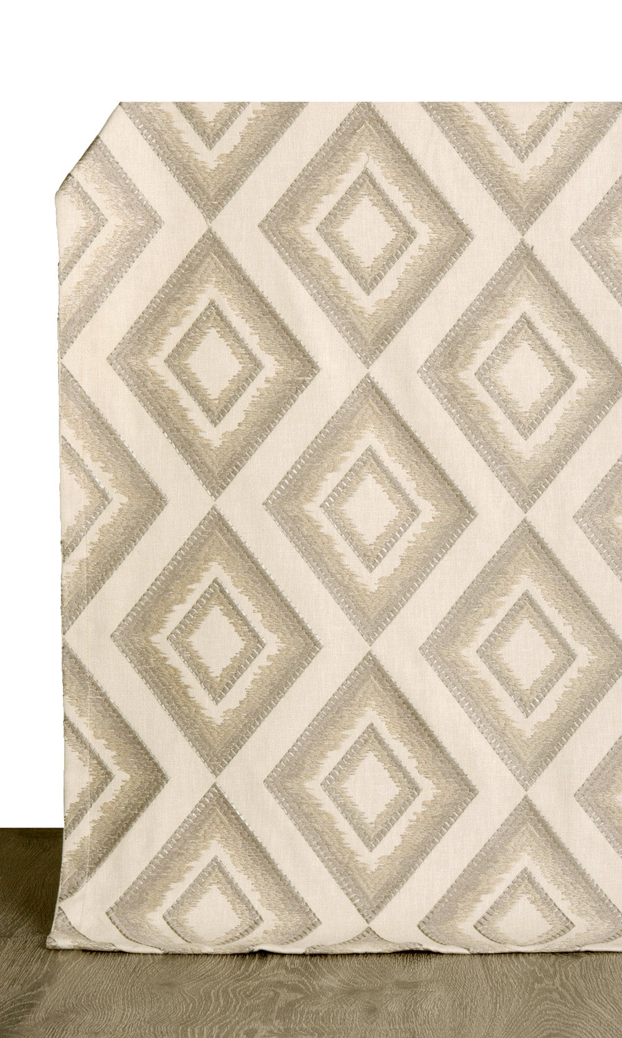 Diamond Patterned Home Décor Fabric By the Yard (Beige/ Brown)
