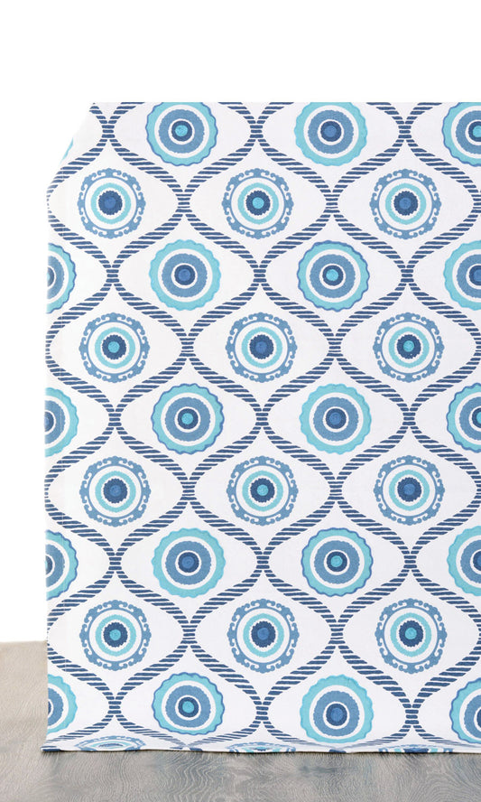 Printed Fabric Blinds (Blue/ White)