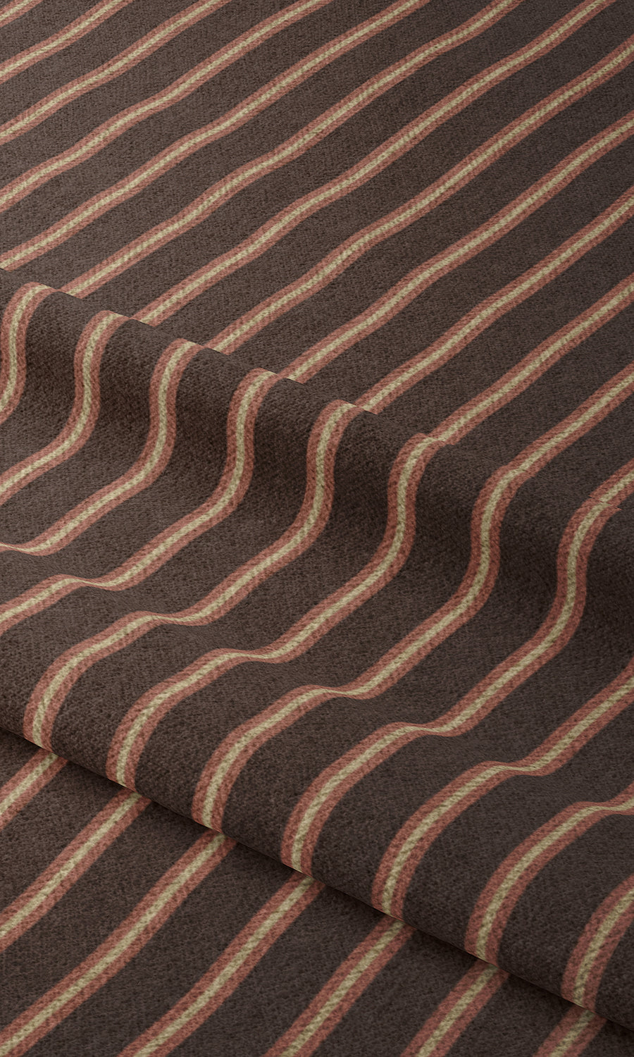 Modern Striped Fabric Material By the Yard (Wine/ Coffee)