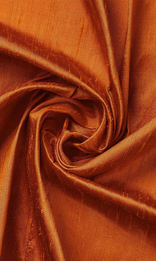 Dupioni Silk Fabric Blinds (Orange)