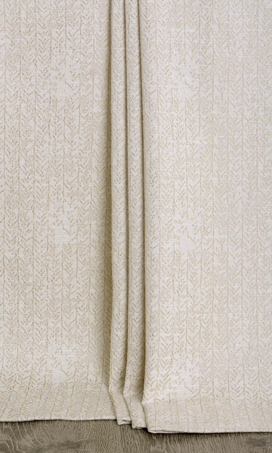 Herringbone Print Blinds (Off White/ Pale Beige)