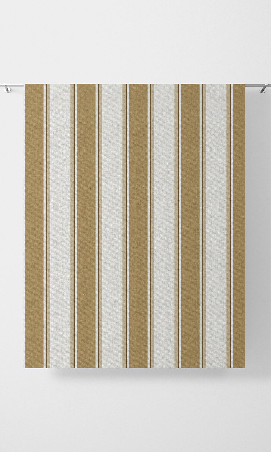Striped Home Décor Fabric By the Yard (Ochre Yellow/ White/ Brown)