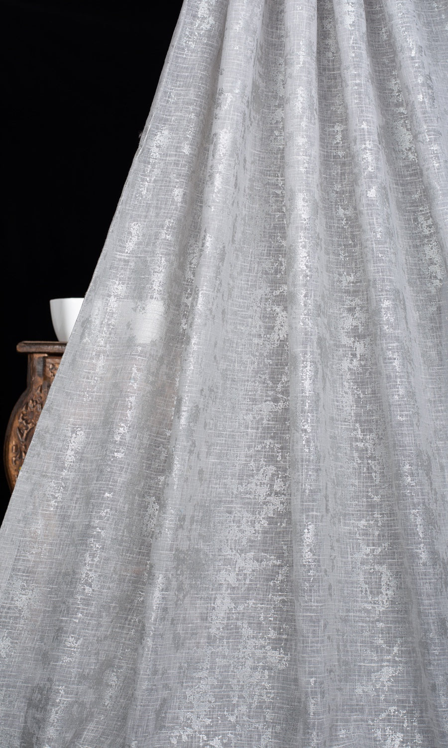 Semi-Sheer Window Treatments Fabric By the Yard (Gray/ Silver)