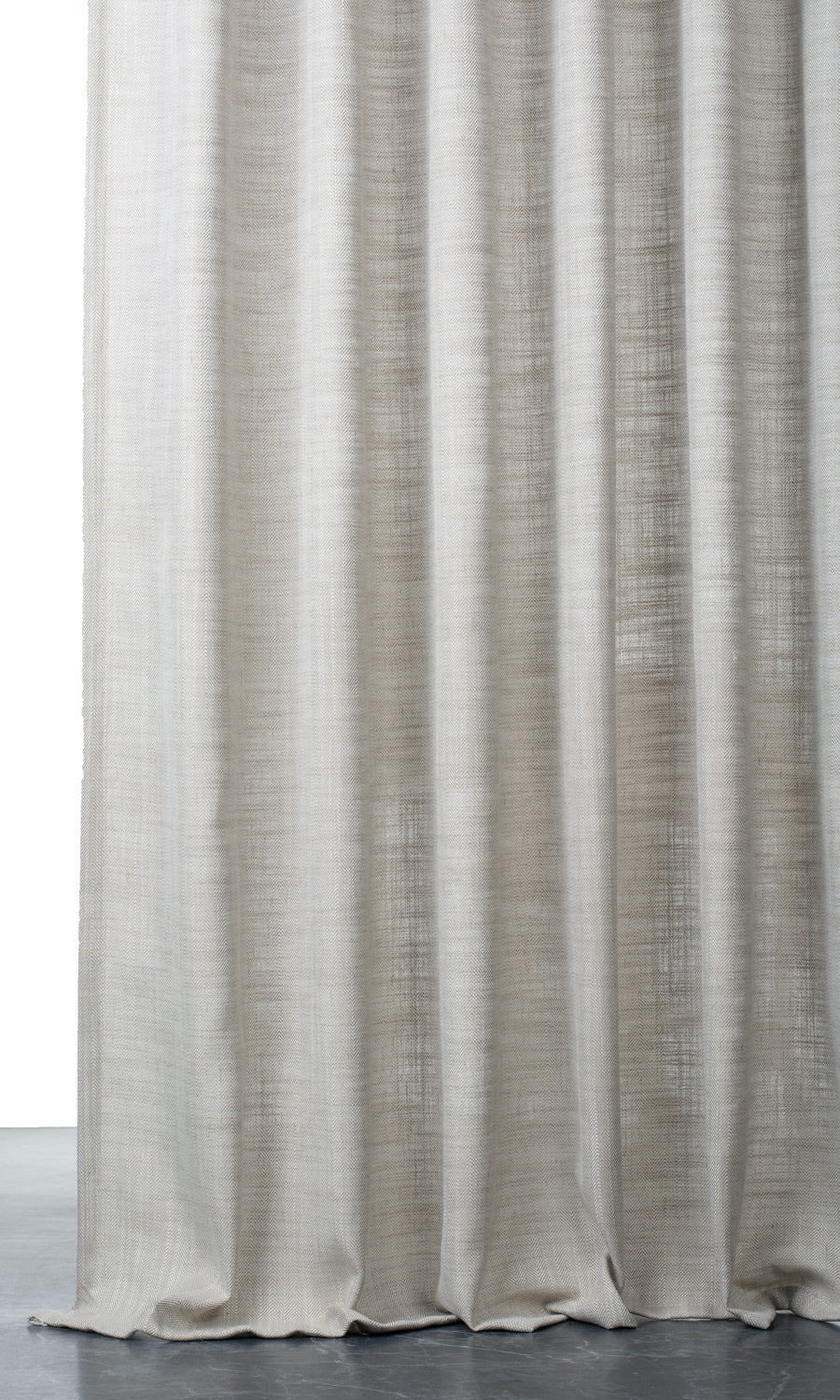 Textured Linen Blend Window Treatments Fabric Sample (Warm Gray-Brown)