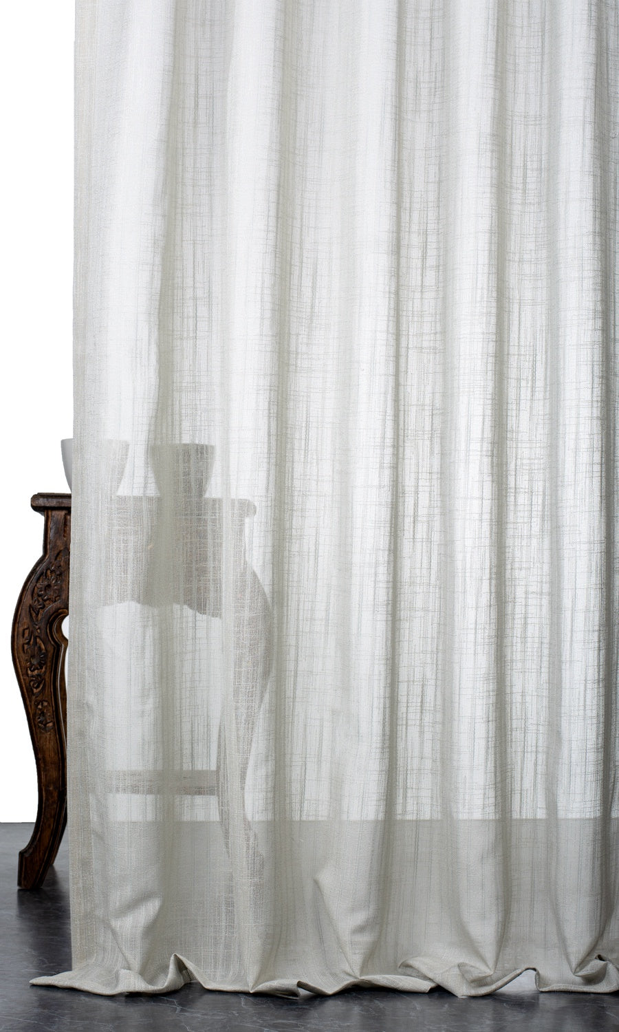 Plain Sheer Home Textile Fabric Material Sample (Light Grey)