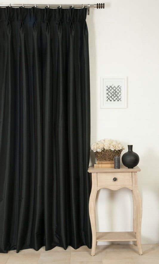 Faux Silk Blinds (Black/ Grey)