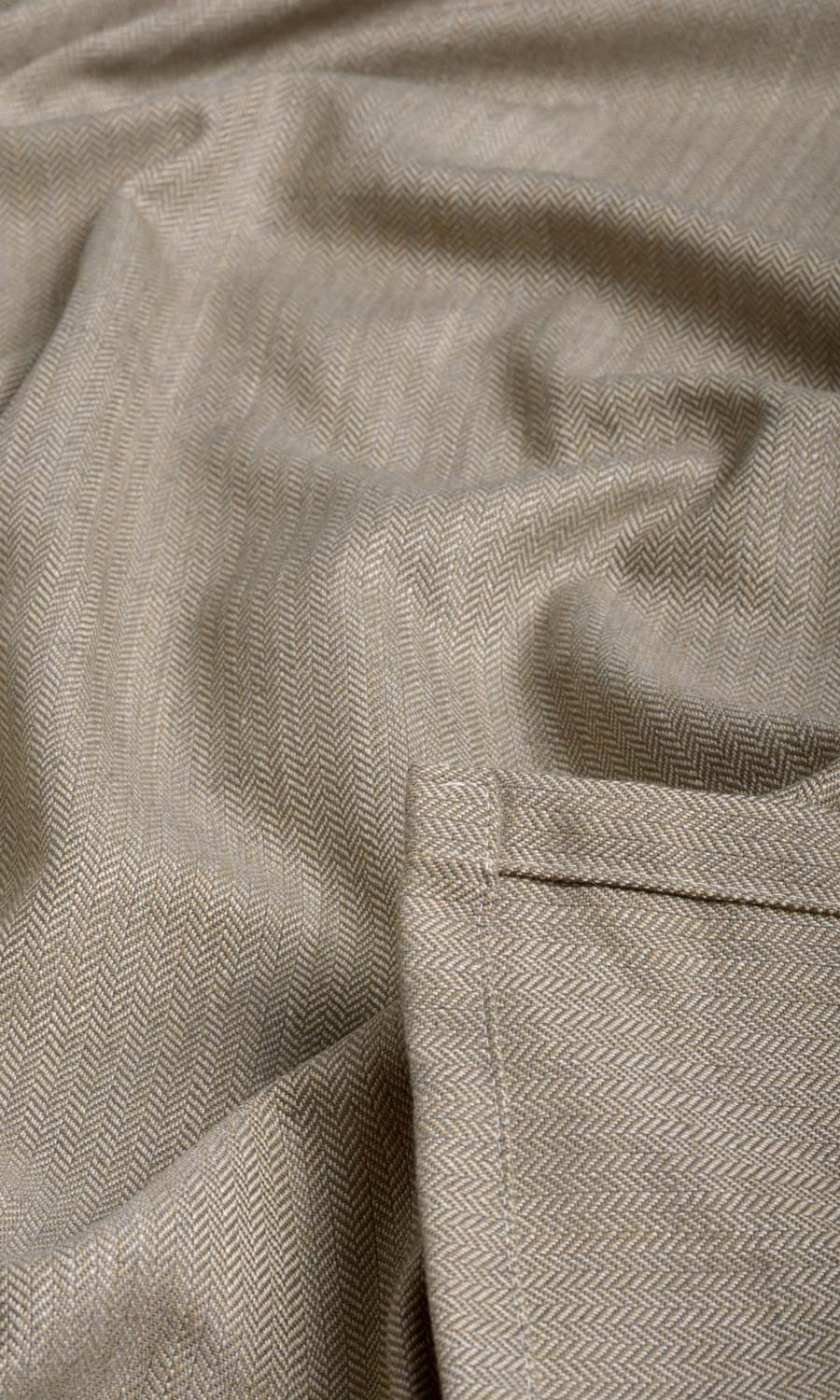 Herringbone Textured Fabric By the Yard for Curtains & Drapes (Mocha Brown)