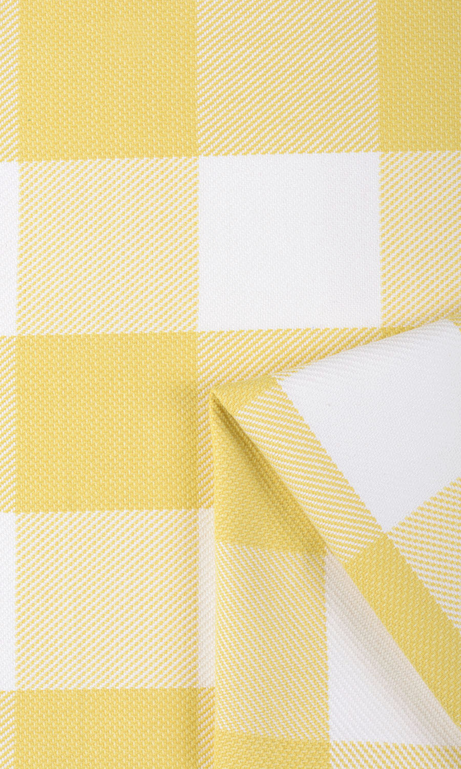 Buffalo Check Fabric Sample for Roman Blinds & Shades (Lemon Yellow/ White)