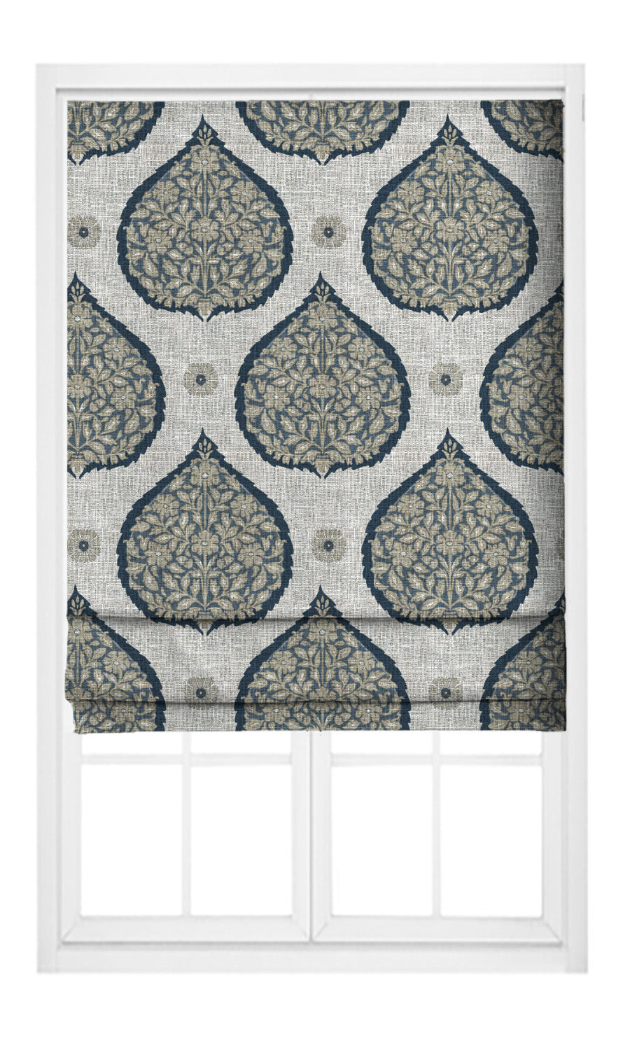 Paisley Home Textile Fabric Material By the Yard (Navy Blue/ Beige)
