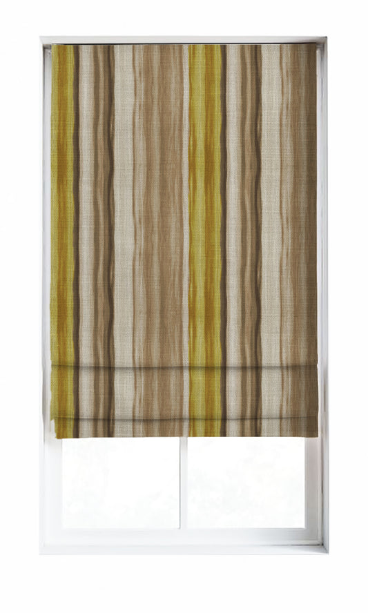 Modern Striped Home Décor Fabric By the Metre (Yellow/ Brown)
