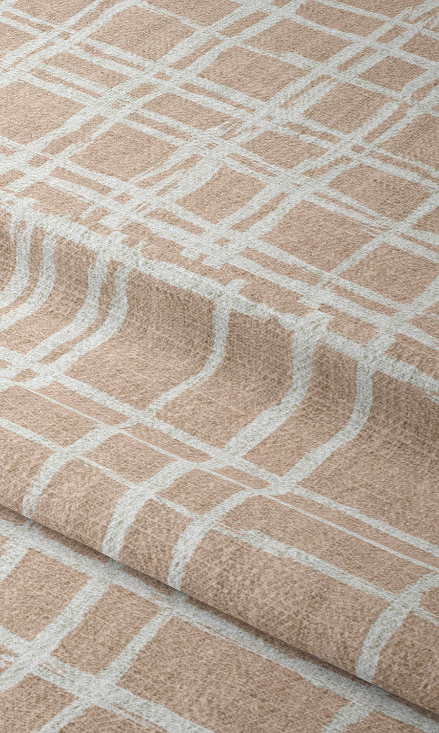 Abstract Print Window Treatments Fabric Sample (Blush Pink/ White)