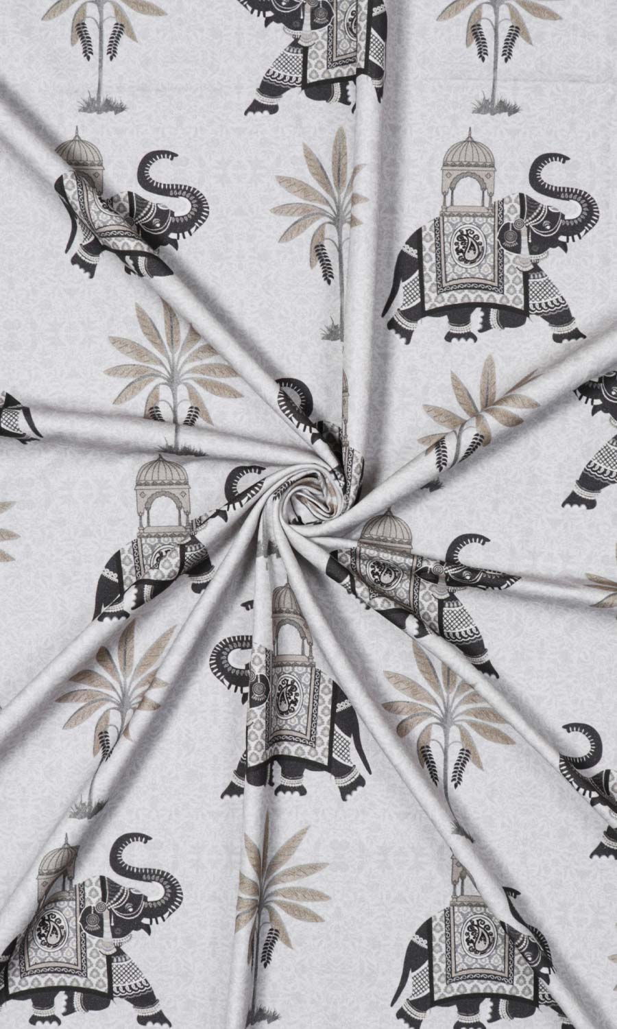 Cotton Printed Home Textile Fabric Material By the Yard (Grey)