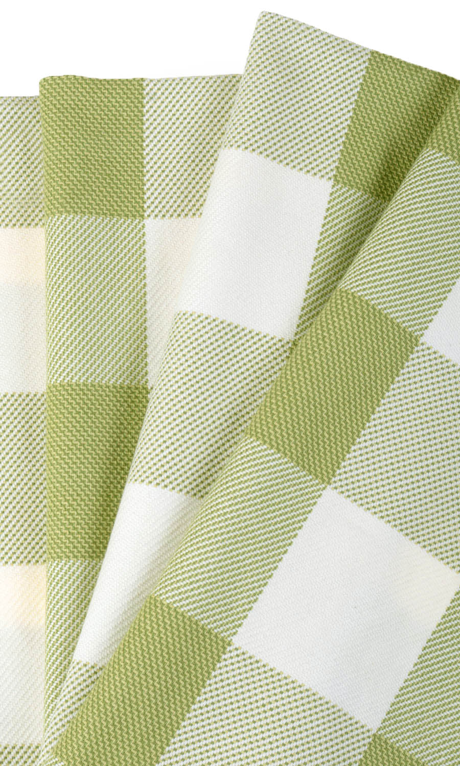 Buffalo Check Fabric Material By the Yard (Olive Green/ White)