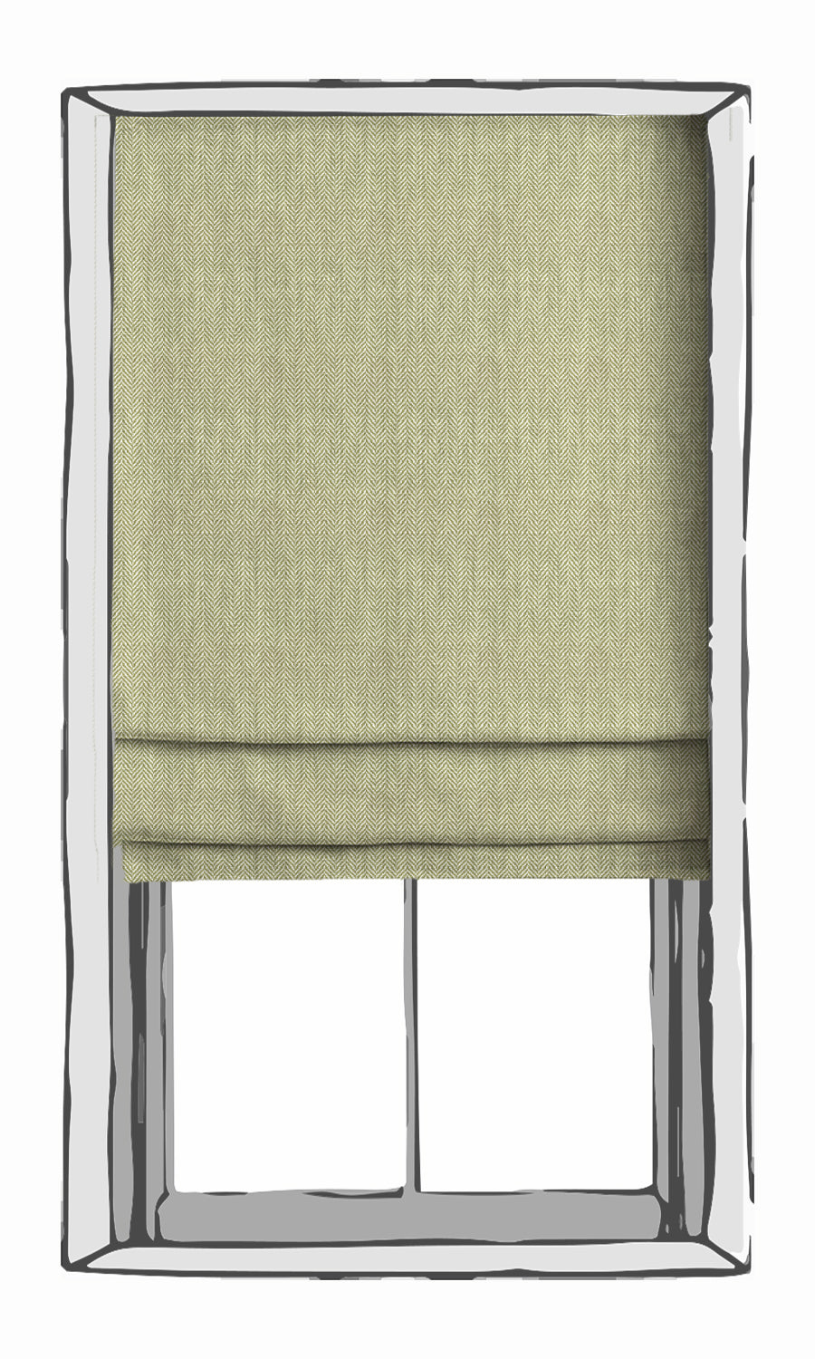 Herringbone Textured Window Treatments Fabric Sample (Green)