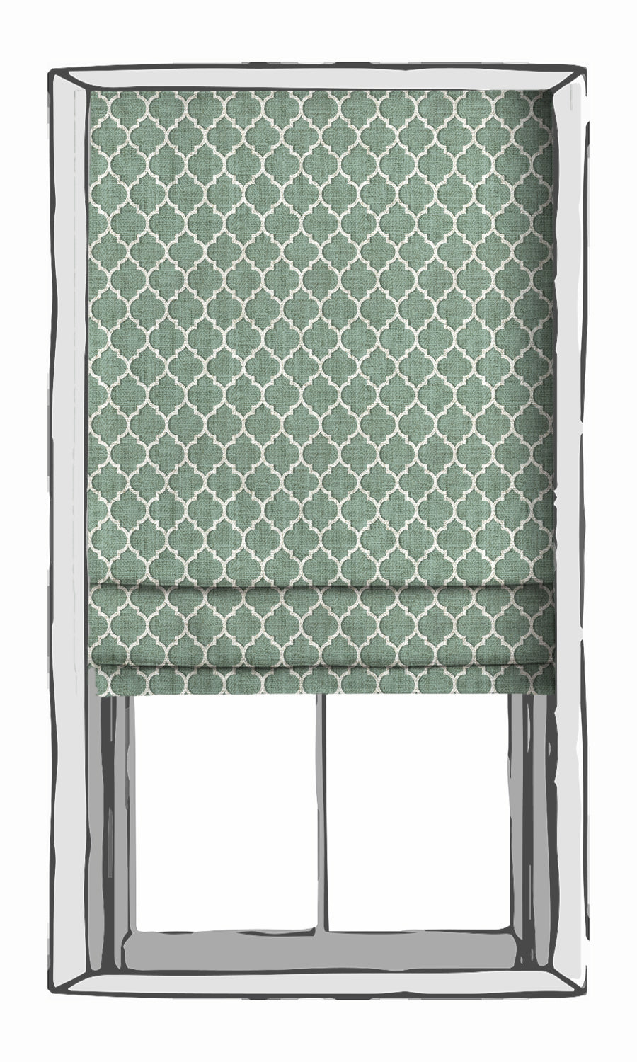 Trellis Tile Print Fabric Material By the Metre (Blue/ White)