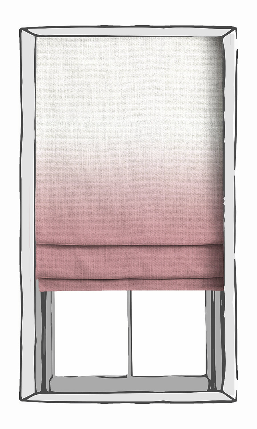 2-Tone Ombre Window Treatments Fabric Sample (Pink)