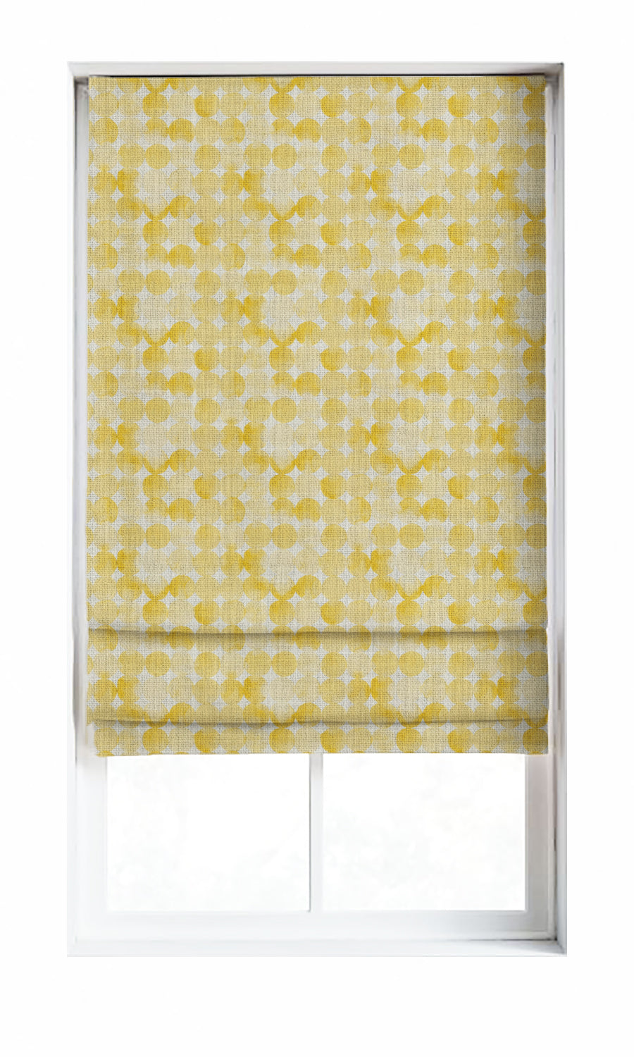 Polka Dot Window Treatments Fabric By the Metre (Eggshell White/ Warm Yellow)