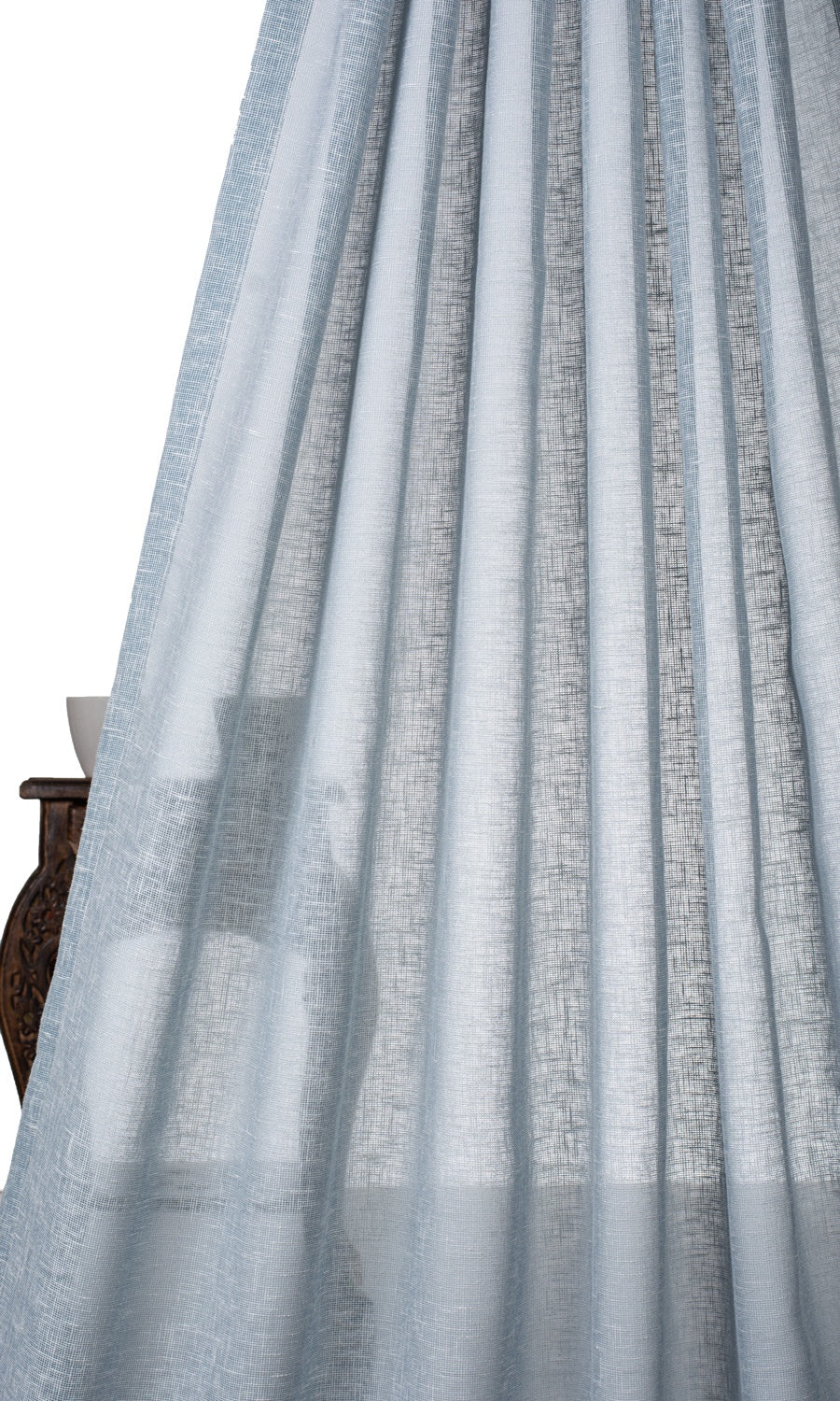 Textured Sheer Window Treatments Fabric By the Yard (Blue)