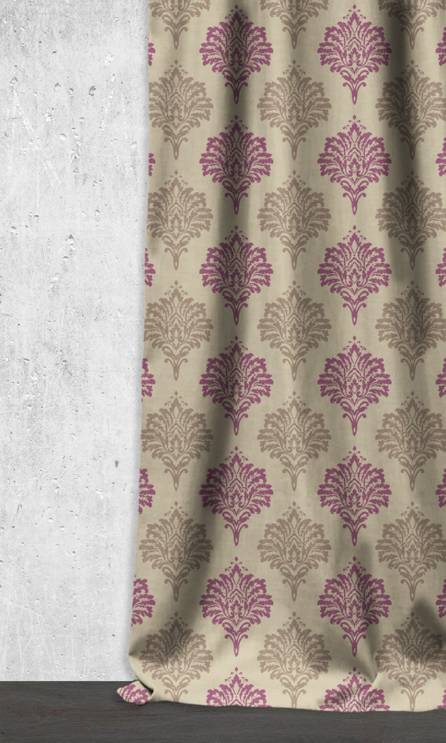 Damask Patterned Home Décor Fabric By the Yard (Lilac/ Grey)