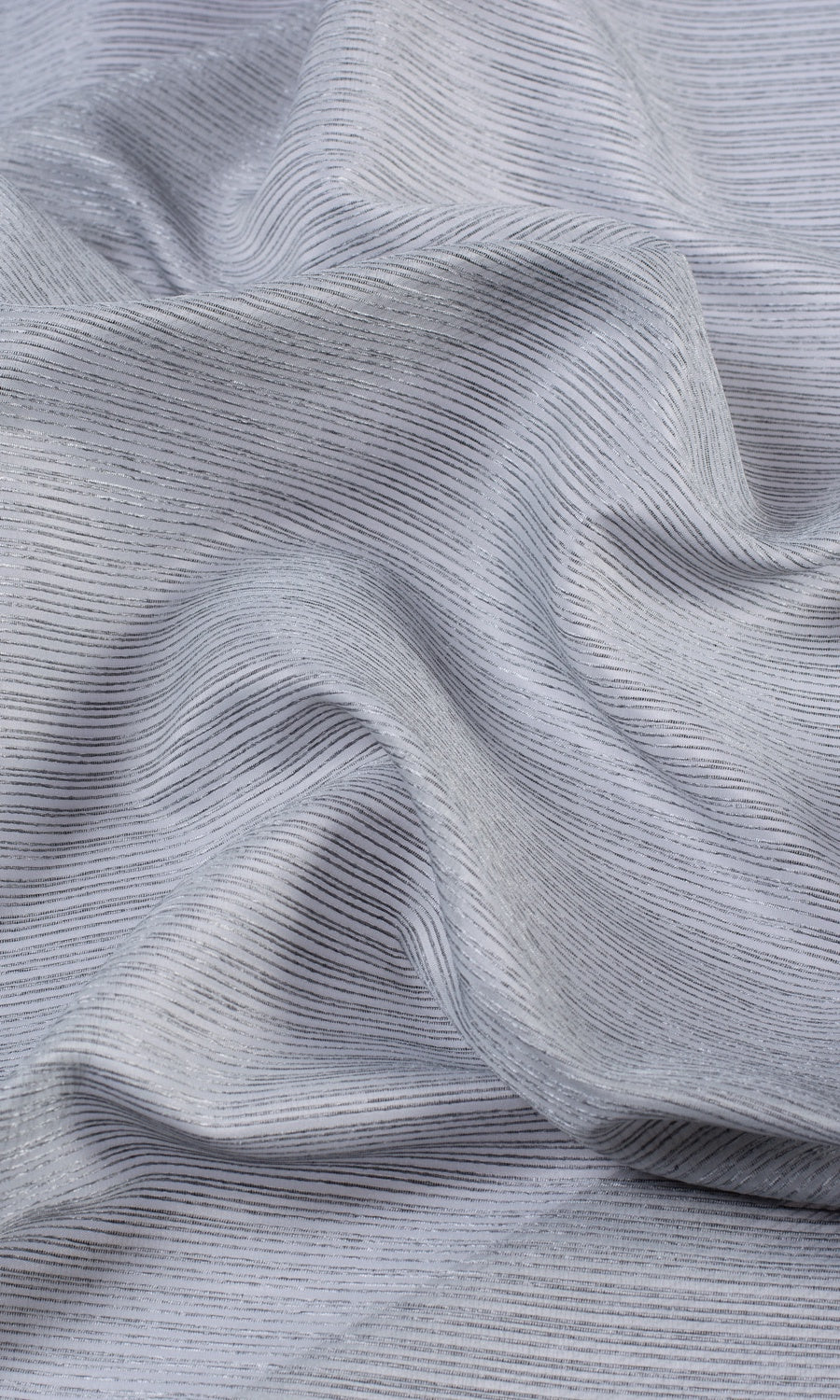 Striped Sheer Fabric Sample for Roman Blinds & Shades (Silver Grey)