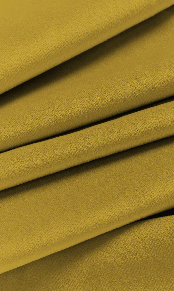 Velvet Home Décor Fabric By the Yard (Yellow)