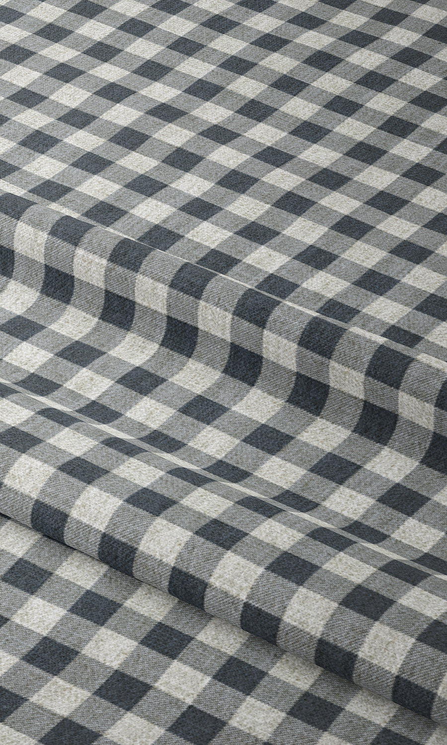 Check Patterned Window Treatments Fabric By the Yard (Petrol Blue/ White)