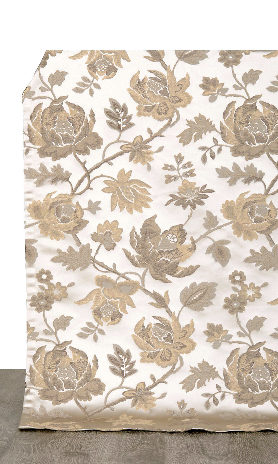 Floral Home Textile Fabric Material Sample (Beige/ Brown)