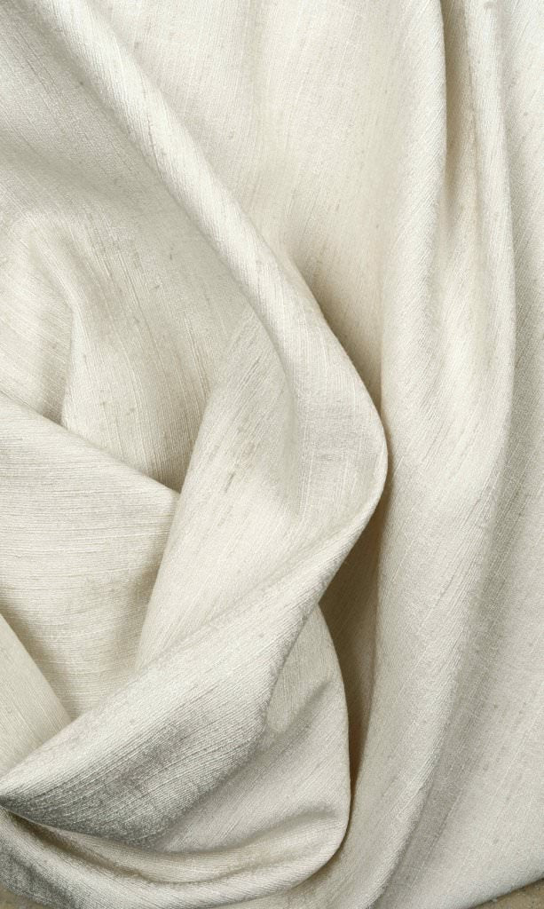 Silk Blend Window Treatments Fabric By the Yard (Ivory/ Cream)