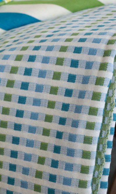 Cotton Fabric Material By the Metre (Blue/ Green)