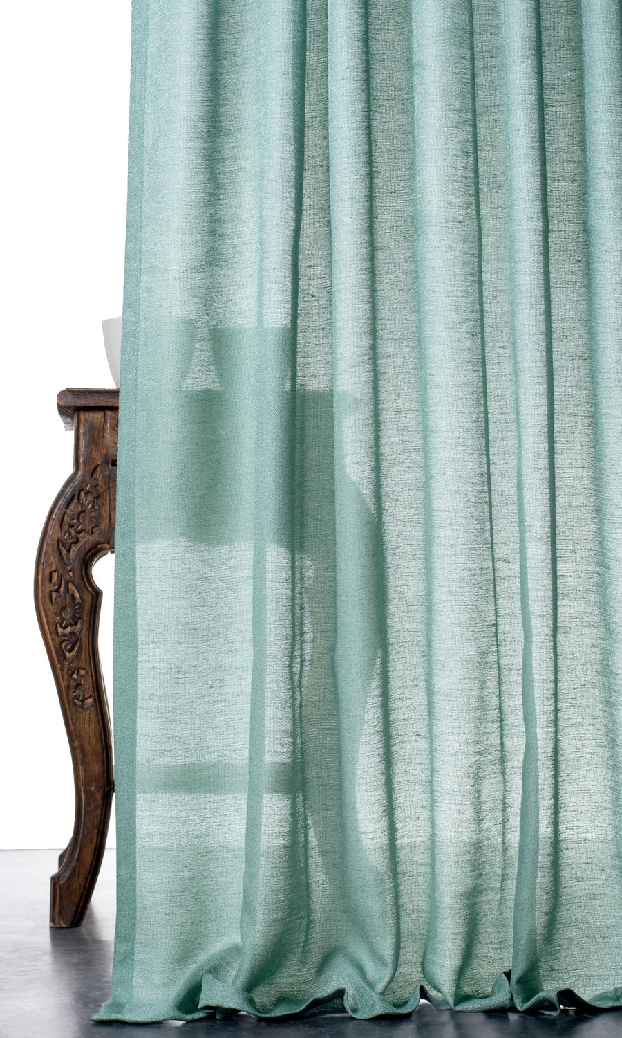 Plain Sheer Home Décor Fabric By the Yard (Turquoise Green)