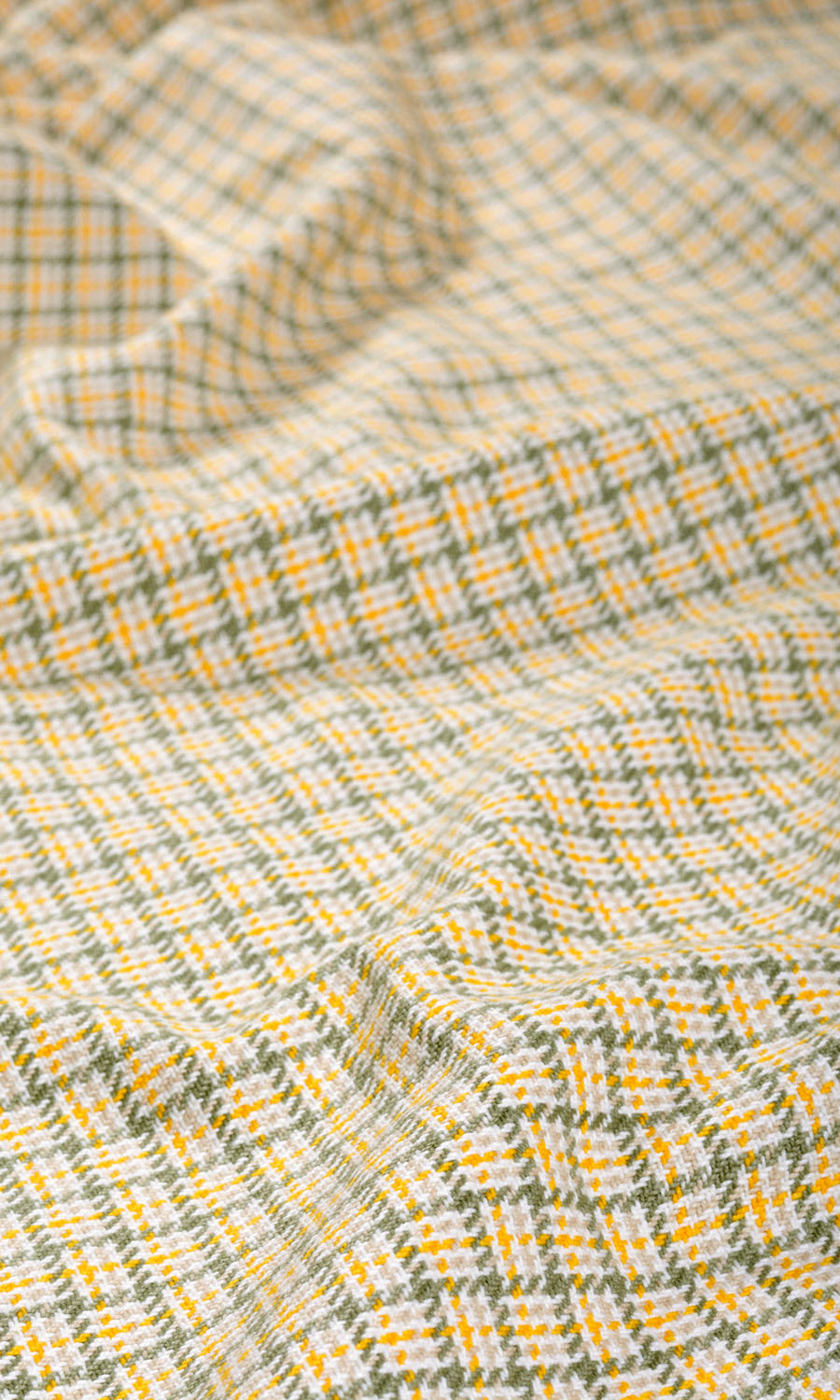 Basketweave Fabric Material By the Yard (Yellow/ Gray/ White)