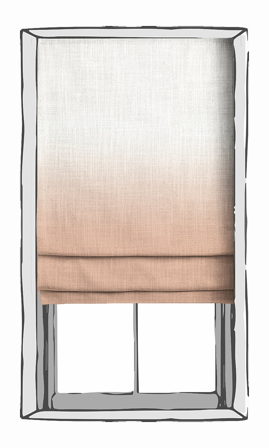 2-Tone Ombre Window Treatments Fabric By the Yard (Salmon)