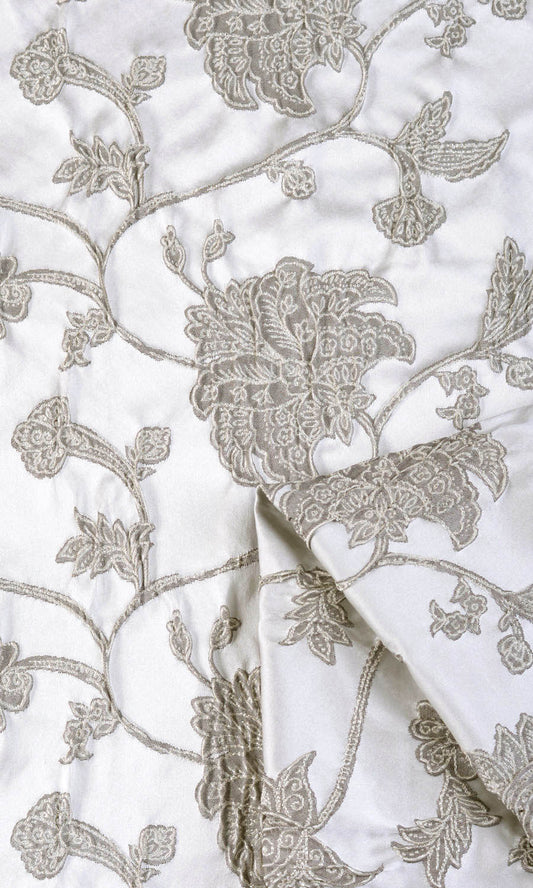 Floral Fabric Blinds (White/ Black)