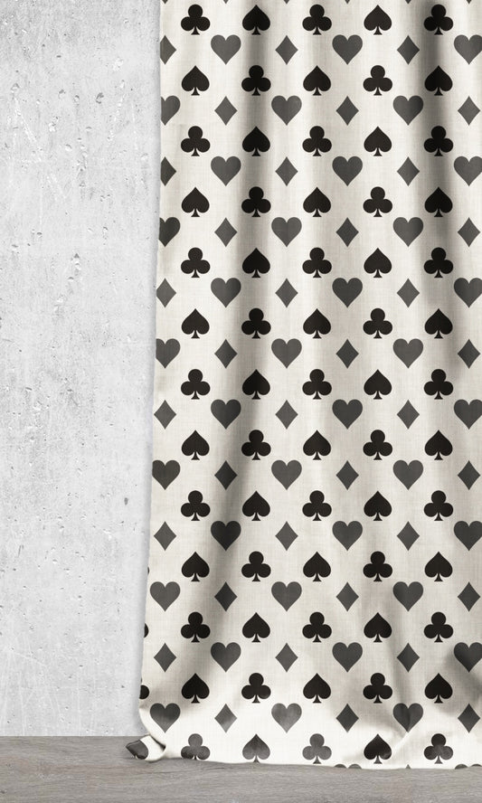 Modern Geo Print Home Décor Fabric Sample (Black/ Milky White)