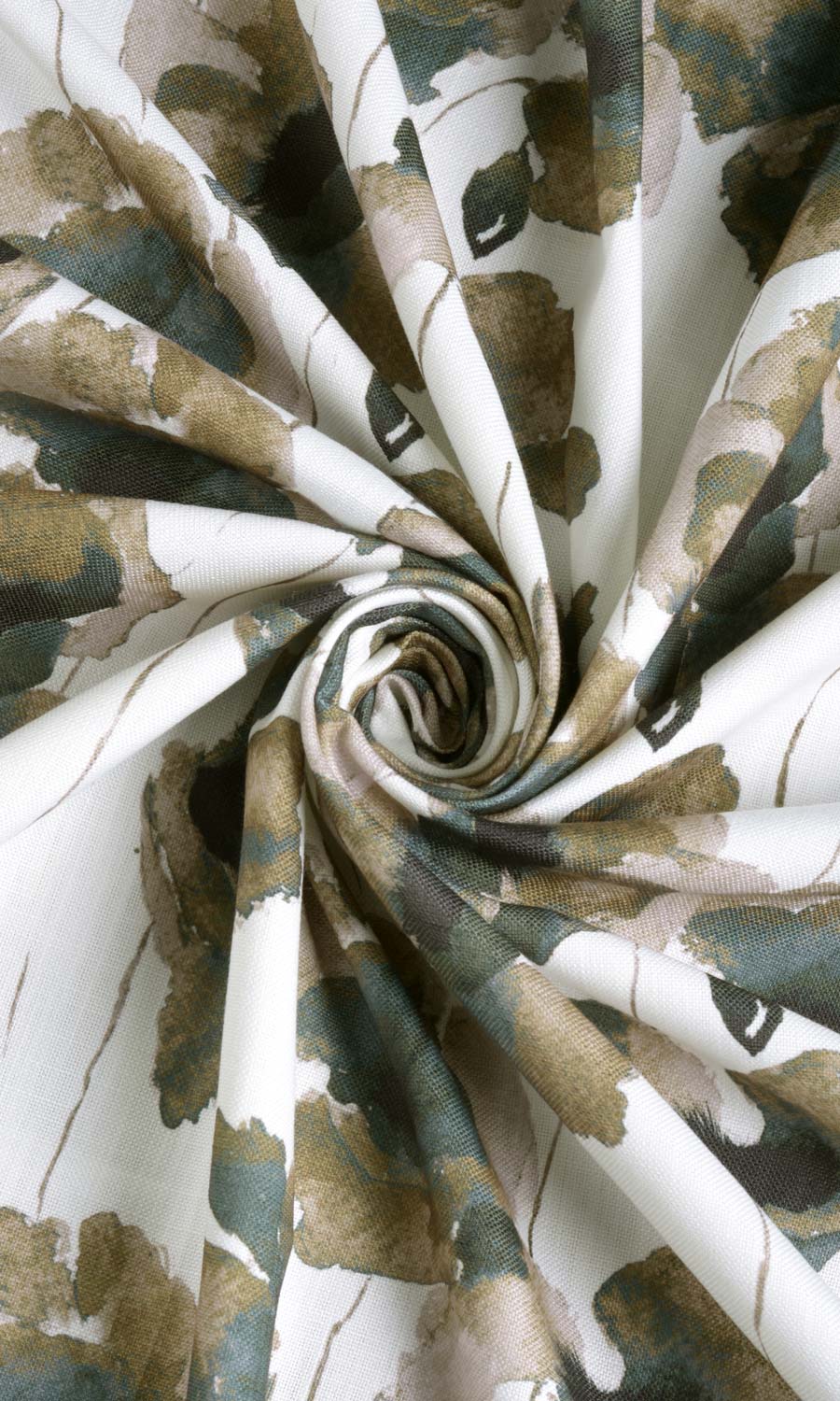 Water Lilies Floral Fabric By the Yard for Curtains & Drapes (Brown/ Grey)