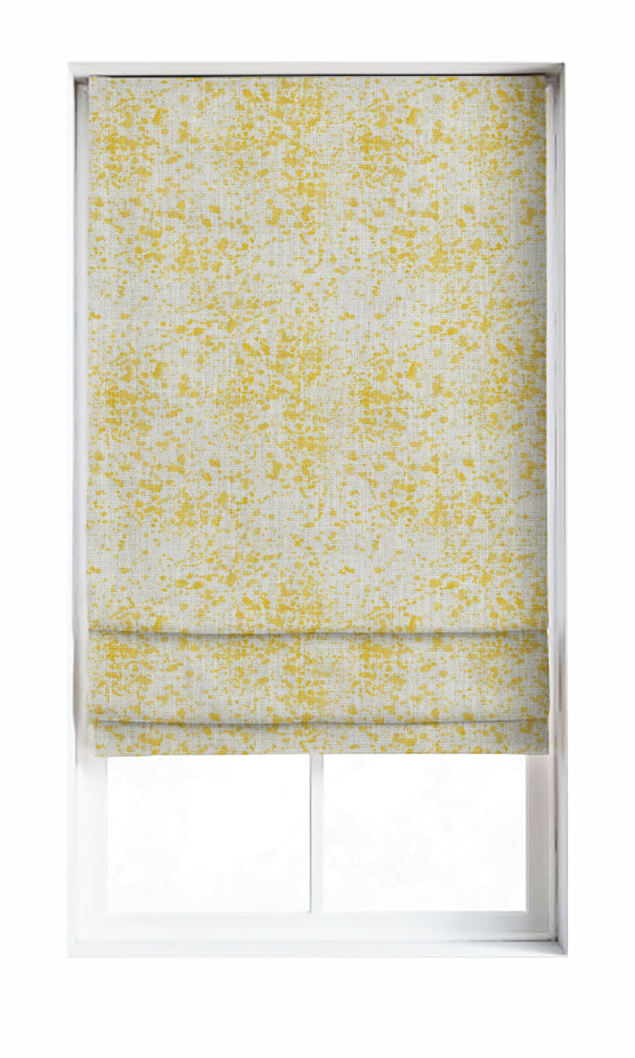 Abstract Print Window Treatments Fabric By the Metre (White/ Yellow)