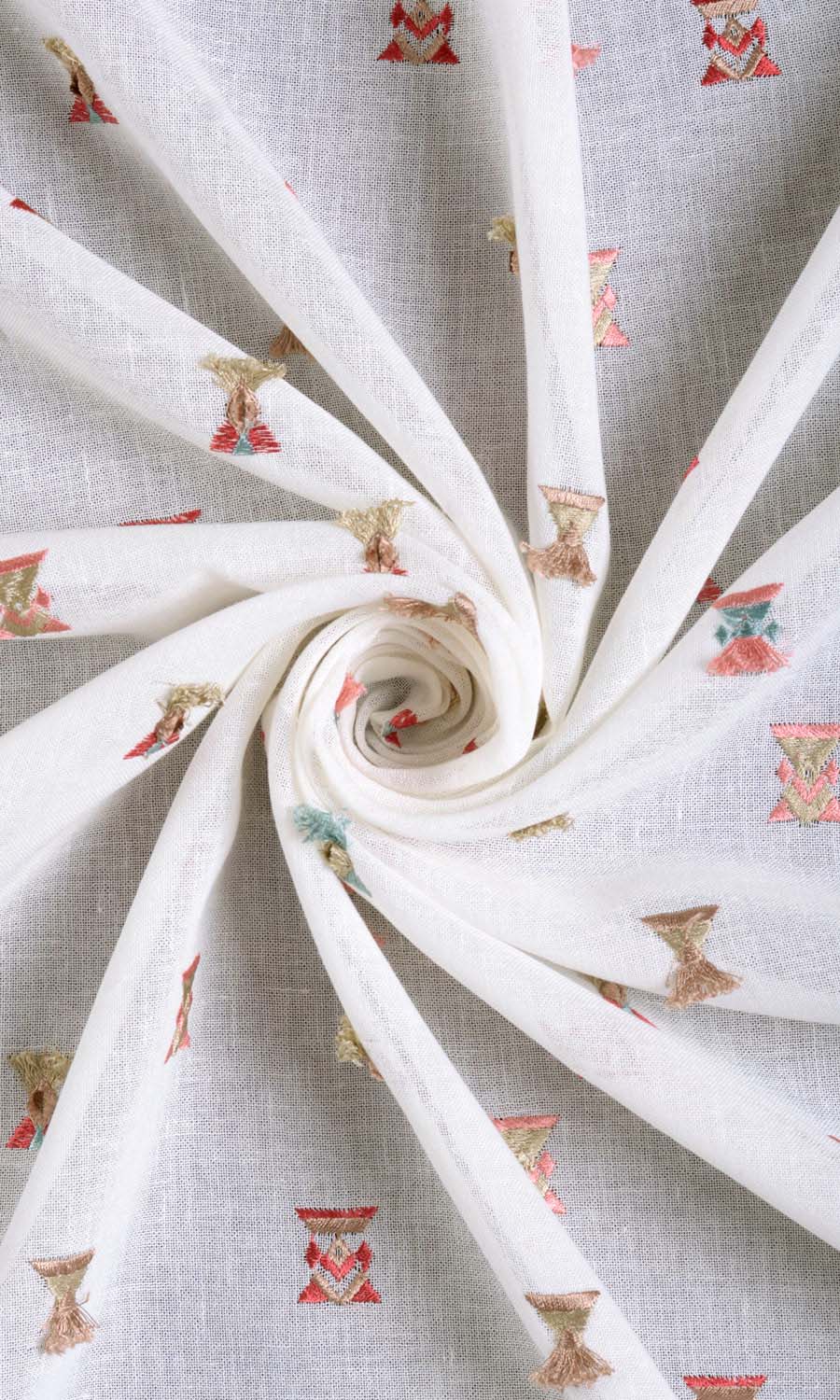 Semi Sheer Fabric Material By the Yard (Red/ Pink/ Beige/ Blue/ White)