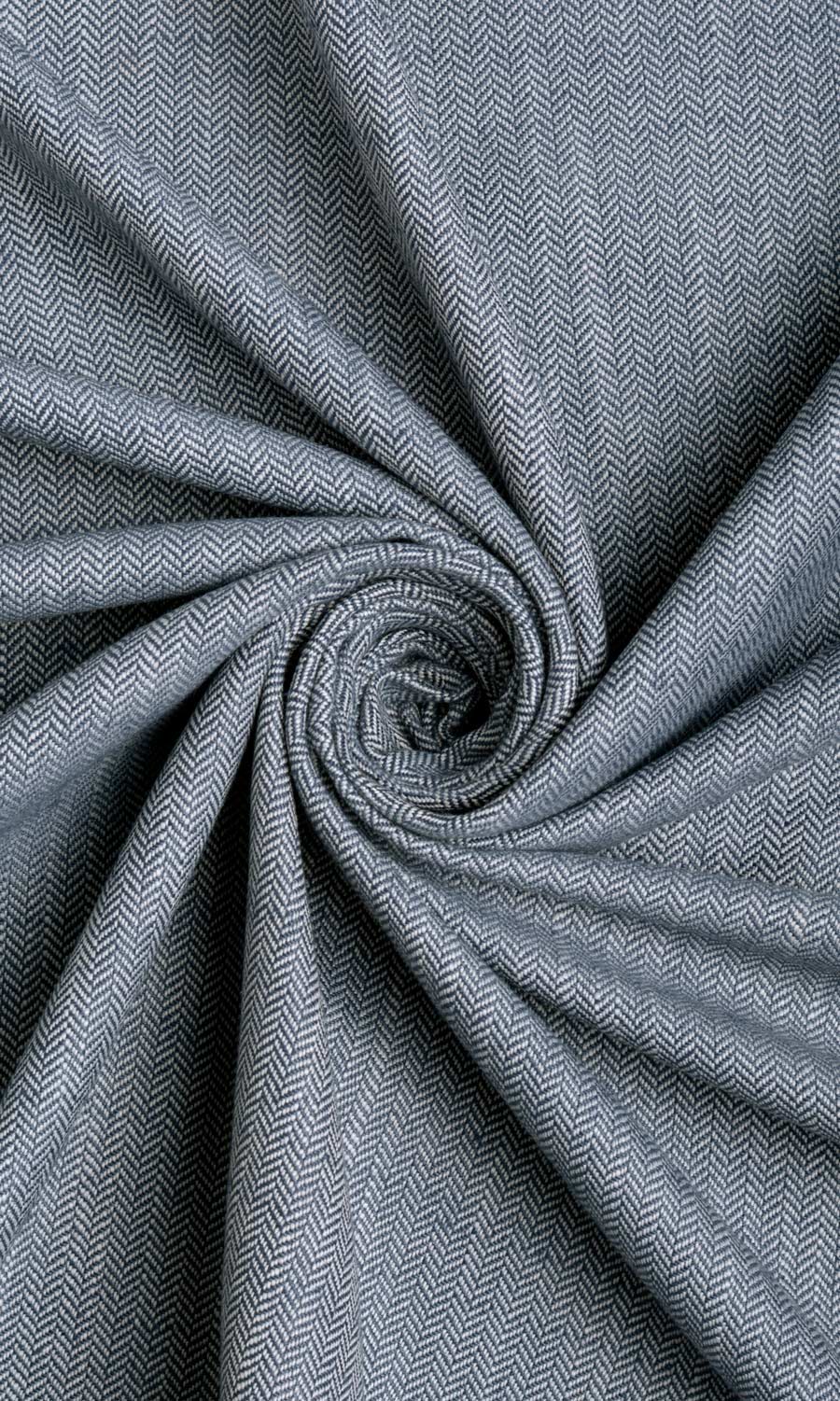 Herringbone Textured Home Décor Fabric By the Yard (Denim/ Navy Blue)