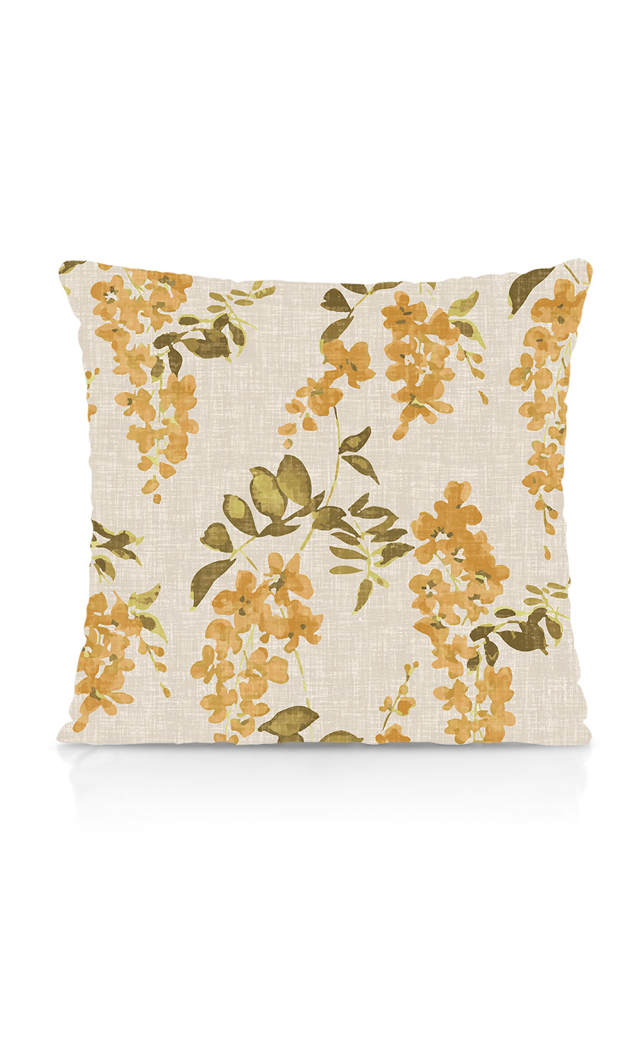 Dimout Floral Free Fabric Material Sample (Honey Yellow/ Grey)