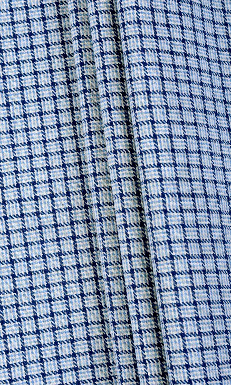 Basketweave Home Textile Fabric Material By the Yard (Blue/ Sky Blue/ White)