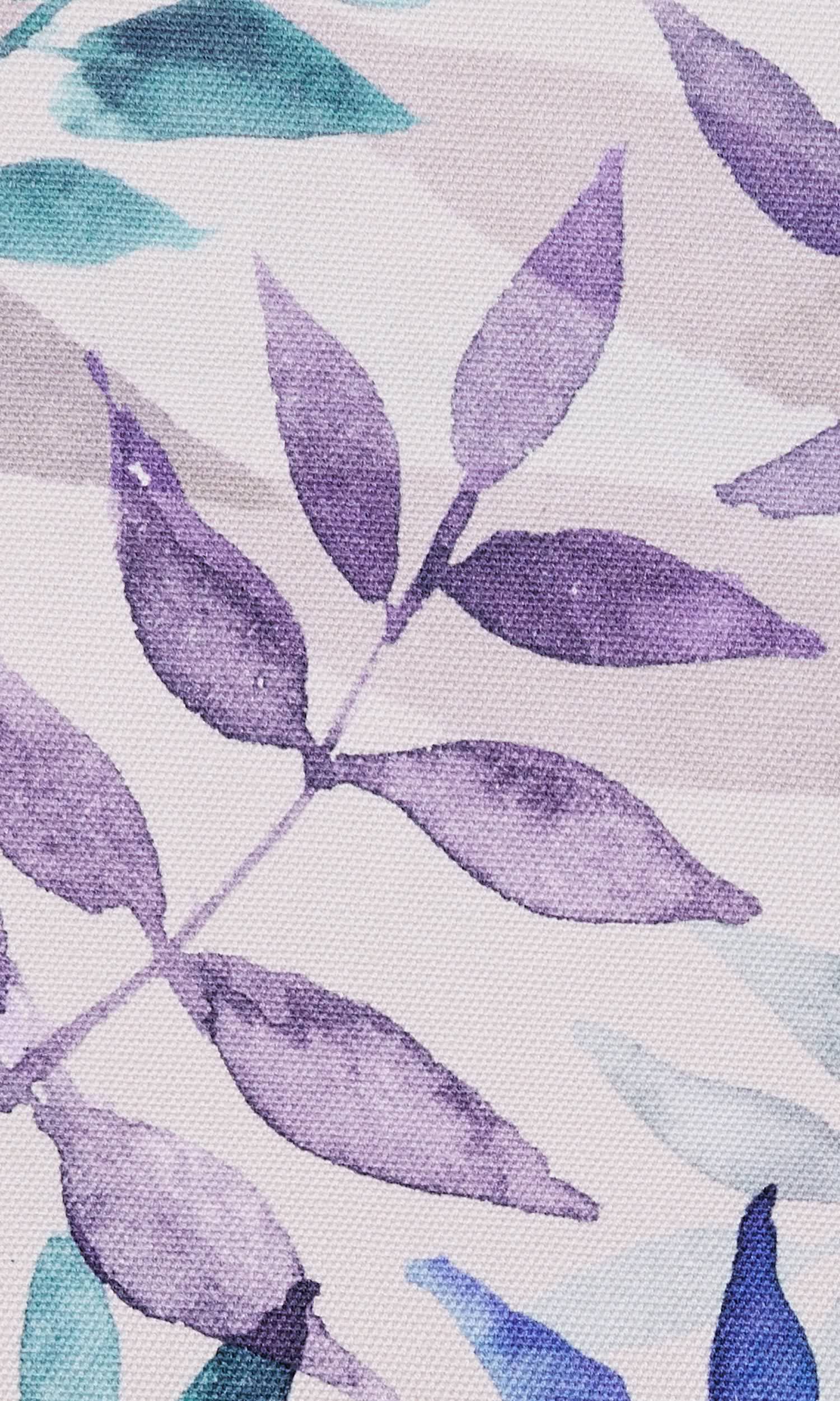Floral Cotton Home Textile Fabric Material By the Yard (Purple/ Blue/ Gray)