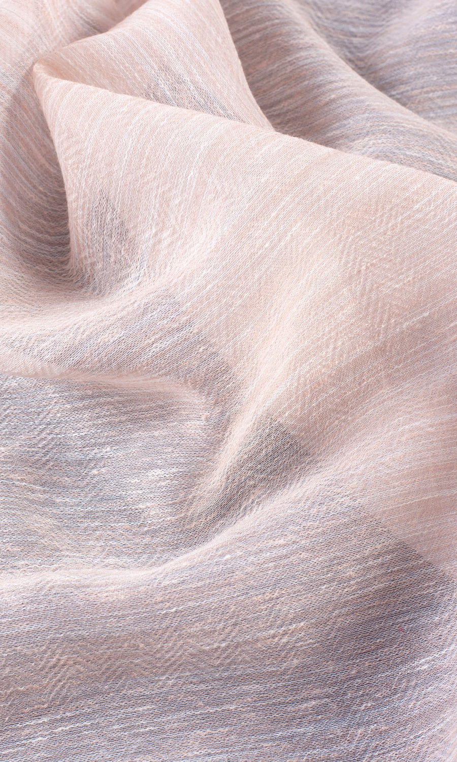Textured Sheer Fabric Material By the Yard (Peach/ Pink)
