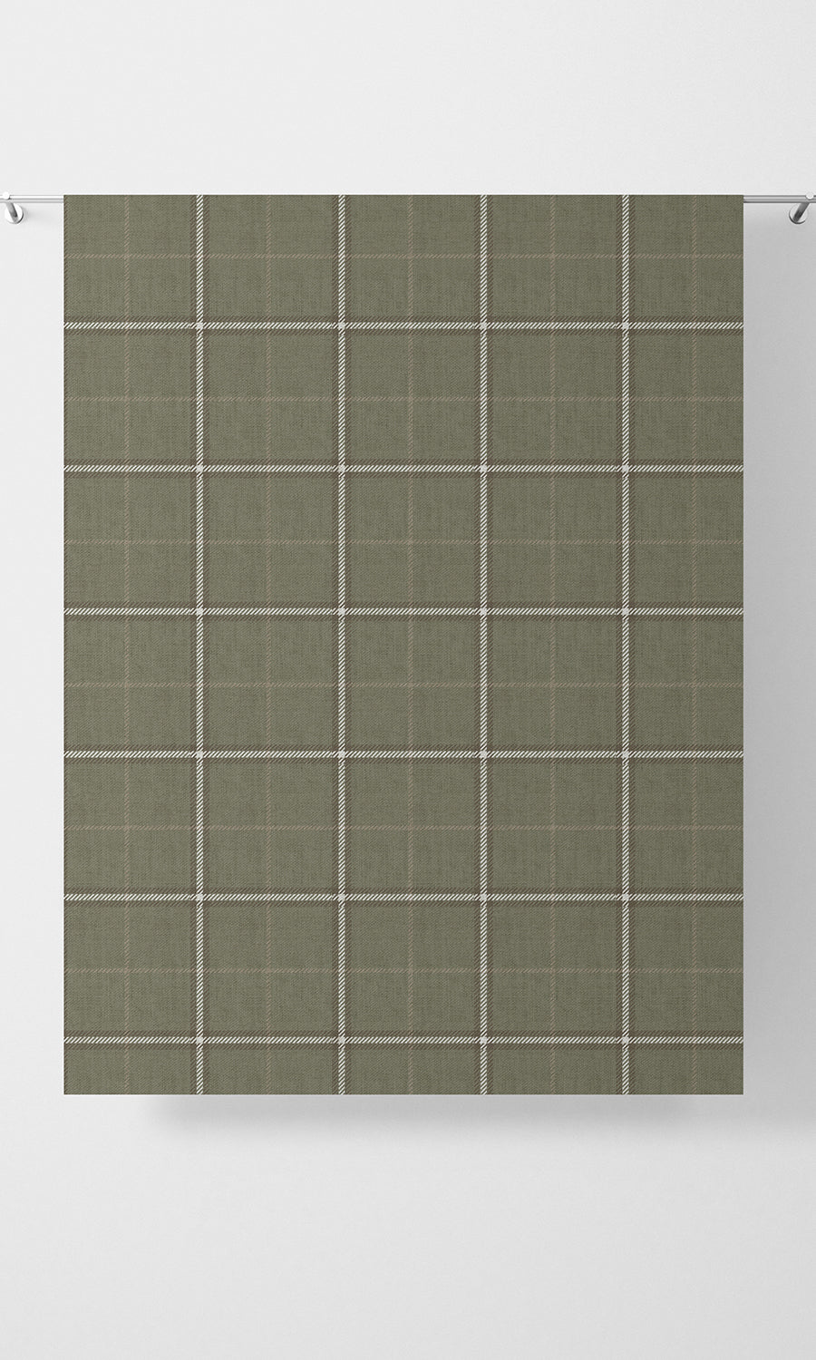 Check Patterned Home Textile Fabric Material By the Yard (Olive Green)