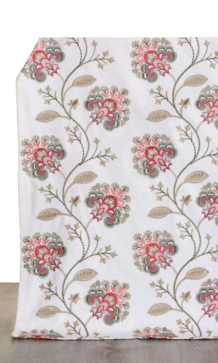Floral Embroidery Home Textile Fabric Material By the Yard (White/ Red/ Pink)
